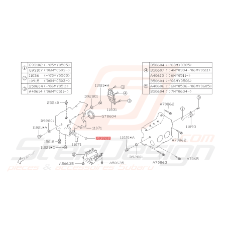 Joint torique orange origine Subaru GT WRX STI FORESTER Turbo43105