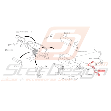 Cable d'Antenne pour Radio Origine Subaru BRZ 2013 - 201743107
