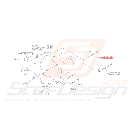 Vis de fixation de boite 8.5 cm Subaru GT 97-00 WRX STI 01-10 FORESTER 05-98/02 - 05/0743111