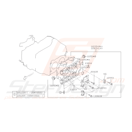 Schéma Corps Culasse Origine Subaru FORESTER Turbo 2005-200743114