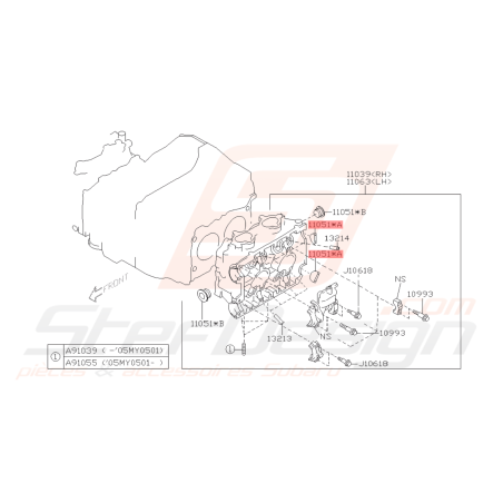 Demi lune culasse origine Subaru Impreza GT 93-00 WRX STI 01-18 FORESTER 97-02/05-0743117