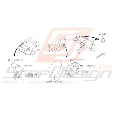 Schéma Haut-Parleur Origine Subaru BRZ 2013 - 201943142