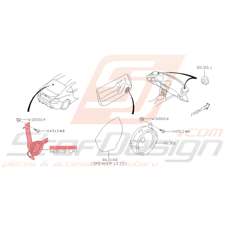 Haut-Parleur Arrière Origine Subaru BRZ 2013 - 201943147