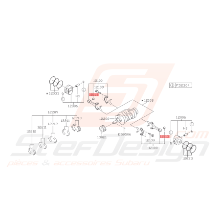 Manchon de bielle Origine Subaru WRX 06-10 STI 04-19 FORESTER 05-0743154