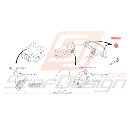 Haut-Parleur Tweeter Origine Subaru BRZ 2013 - 201943158