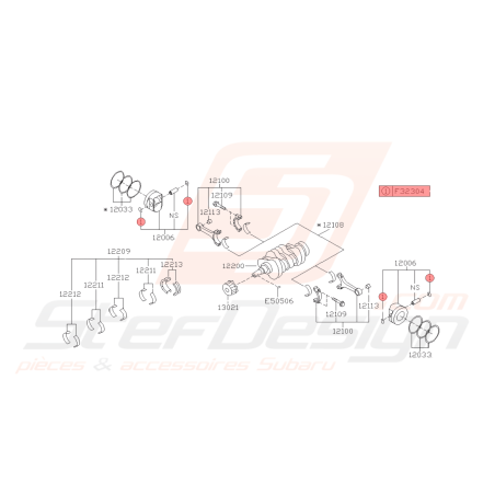 Circlips de piston origine SUBARU EJ20 EJ2543160