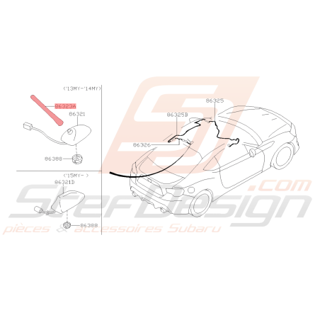 Brin d'Antenne Origine Subaru BRZ 2013 - 201443162