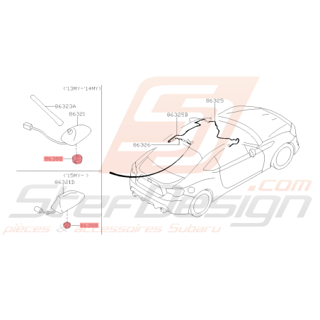 Ecrou d'Antenne Origine Subaru BRZ 2013 - 201943164