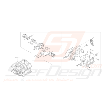 Schéma Bloc et Joints Moteur Origine Subaru FORESTER Turbo 2005-200743166