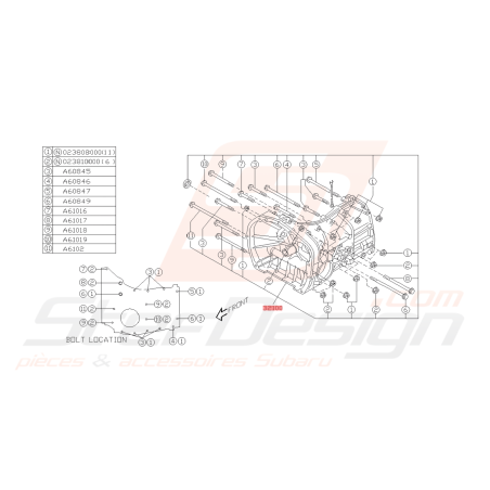Carter de Boite Origine Subaru WRX 06-07 FORESTER Turbo 05-0743233