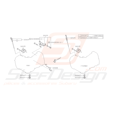 Schéma Support Boite Origine Subaru FORESTER Turbo 2005-200743270