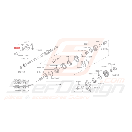 Axe de Poulie Intermédiaire Arbre Primaire Origine Subaru GT 93-00 WRX 01-07 FORESTER 05-0743277