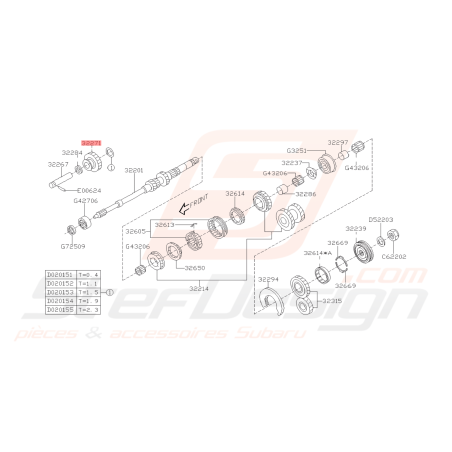 Pignon Intermédiaire Marche Arrière Subaru WRX 01/10/01-07 FORESTER 05-0743278