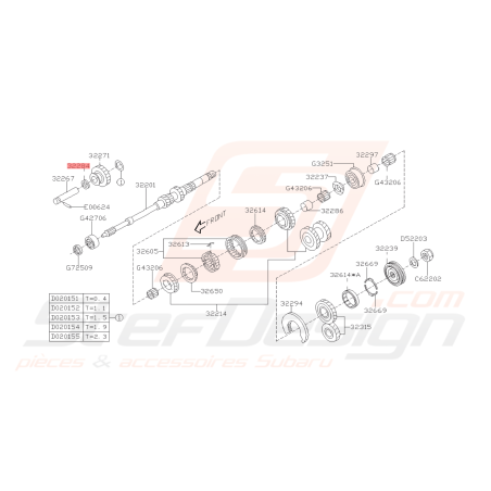 Rondelle Engrenage Intermédiaire Origine Subaru GT 93-00 WRX 01-07 FORESTER 05-0743279