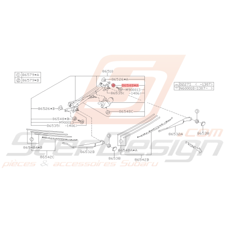 Fixation Caoutchouc Essuie-Glace Origine Subaru WRX STI 08 - 14 BRZ 13 - 19/06/1443289