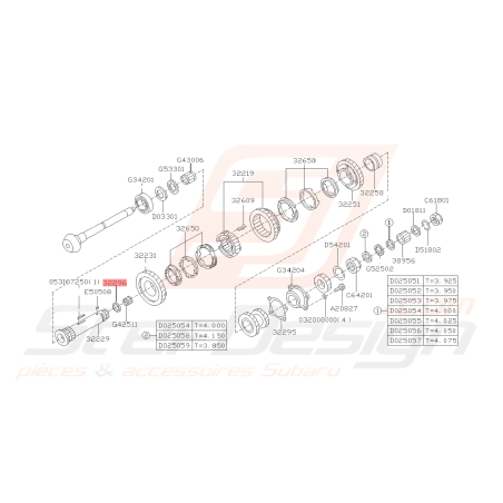 Collier Pignon d'Entrainement Arbre Secondaire Origine Subaru GT 93-00 WRX 01-10 FORESTER 05-0743338