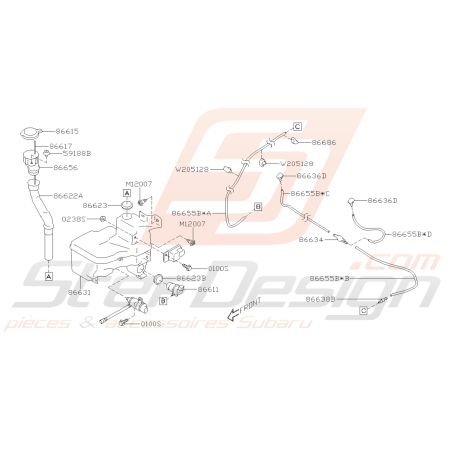 Schéma Lave-Glace Avant Origine Subaru BRZ 2013 - 201943364