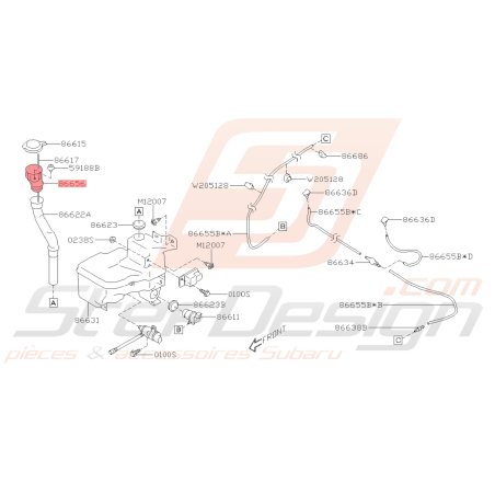 Support Réservoir de Lave-Glace Origine Subaru BRZ 2013 - 201943367