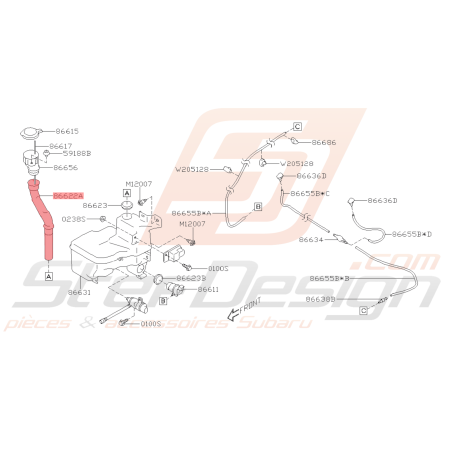Durite Réservoir de Lave-Glace Origine Subaru BRZ 2013 - 201943373