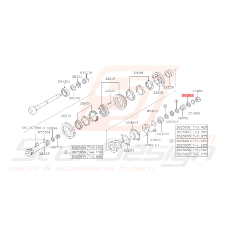 Rondelle Arbre secondaire Boite 5 Origine SUBARU GT 93-00 WRX 01-10 FORESTER 05-0743376