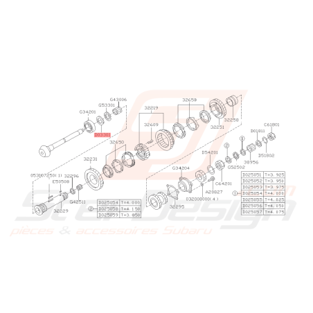 Rondelle de transmission Origine Subaru GT 93-00 WRX 01-10 FORESTER 05-0743378