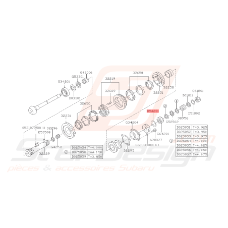 Rondelle de Blocage Boite 5 vitesses SUBARU GT 93-00 WRX 01-10 FORESTER 05-0743381