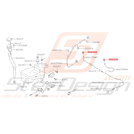 Gicleur Lave-Glace Pare-Brise Origine Subaru BRZ 2013 - 201943397