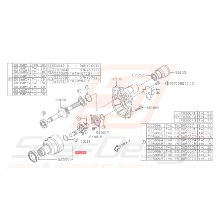 Différentiel central Subaru GT 99-00 WRX 01-10 boite 5 vitesses FORESTER 05-0743449