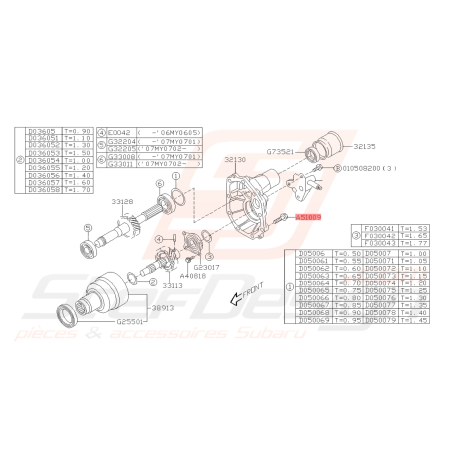 Vis et Rondelle Origine Subaru GT 98-00 WRX 01-10 FORESTER 05-0743451