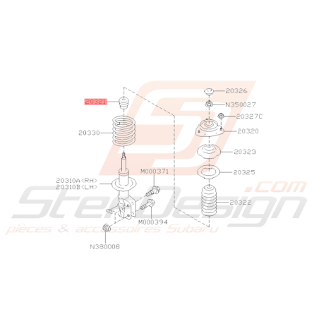 Renfort Amortisseur Avant Origine Subaru FORESTER 2000 - 200243455