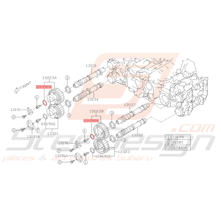 Joint torique pour couvercle de poulie d'arbres à cames admission STI 02-19 WRX 06-11 Forester 05-0743463
