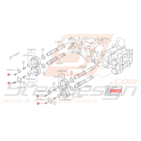Vis de couvercle de poulie AAC Origine Subaru WRX 01-10 STI 01-19 FORESTER 05-0743464