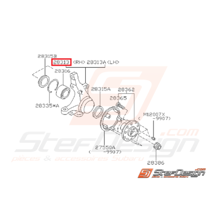 Porte moyeux avant adaptable Subaru GT WRX STI FORESTER43500