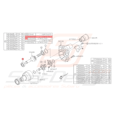Roulement de boite 5 vitesses GT 2000 WRX 01-10 FORESTER 05-0743503