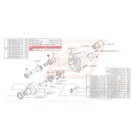 Roulement de boite 5 vitesses Subaru GT 00 WRX 01-10 FORESTER 05-0743504
