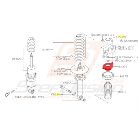 Coupelle d'amortisseur arrière pour Subaru GL EJ201 200243527