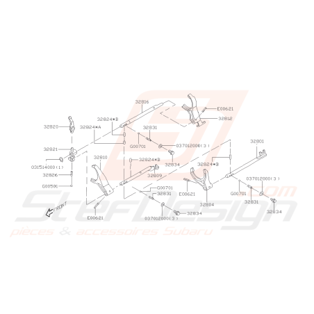 Schéma Rail et fourche de sélecteur Origine Subaru FORESTER Turbo 2005-200743528