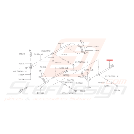 Tige fourchette Origine Subaru GT 99-00 WRX 01-10 FORESTER 05-0743529