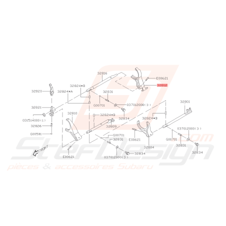 Fourchette 5ème Origine SUBARU Legacy 08 / WRX 01-10 FORESTER 05-0743533