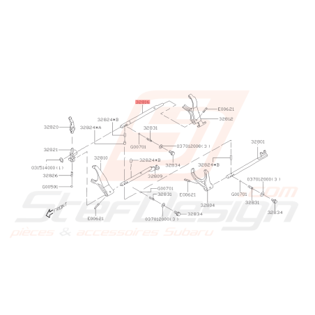 Axe fourchette Origine Subaru GT 99-00 WRX 01-10 FORESTER 05-0743534