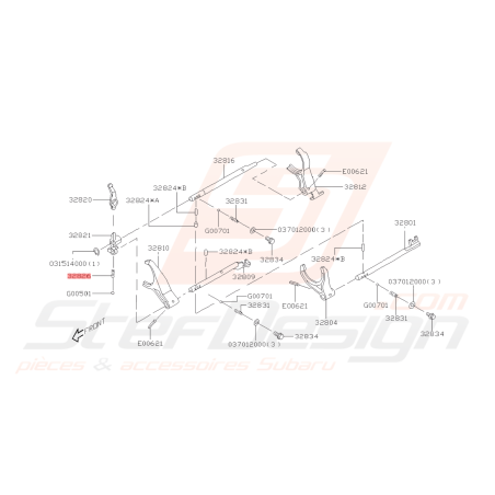 Ressort d'axe de marche arrière GT 93-00 WRX 01-10 FORESTER 05-0743539