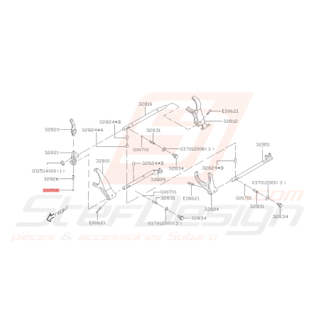 Bille verrouillage axe levier marche arrière GT 93-00 WRX 01-10 FORESTER 05-0743543