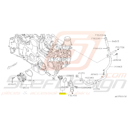 Thermostat origine Subaru avec joint FORESTER Turbo diesel legacy xv 2008+43559