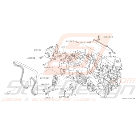 Courroie accéssoire subaru impreza 2.0 diesel43561