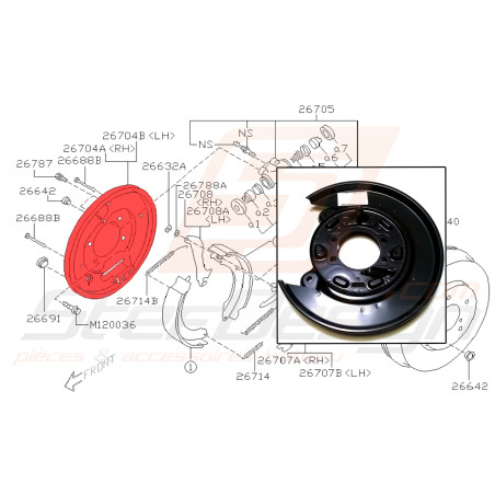 Flasque arrière pour Subaru Legacy EZ30D43601