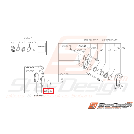 Toles plaquettes arrière GT 99-00 FORESTER Turbo 05-0743615