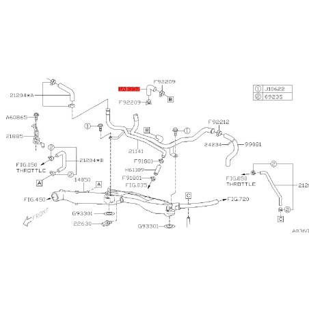 Coude reniflard origine subaru STI 02-14