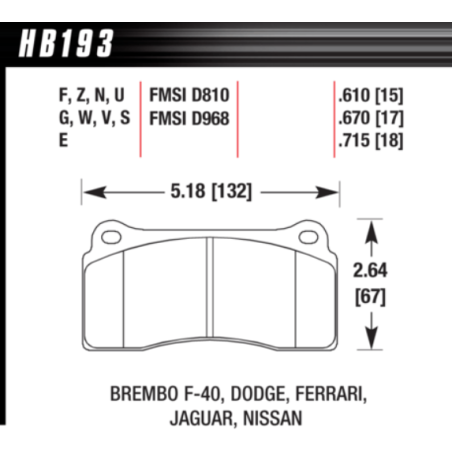 Plaquettes arrière HAWK HP + pour étrier 6 pistons S206 / S20743724