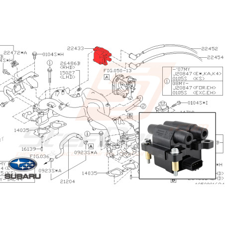 Bobine allumage origine pour subaru outback EJ25 200743777