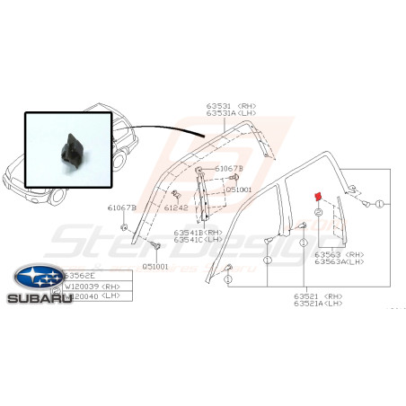 Agrafe garniture montant subaru Forester SG5 2.0XT de 02-2002 au 05-200343847